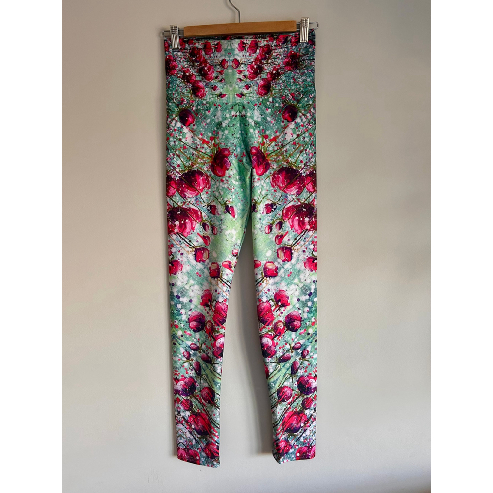 Hanna Stone Floral Leggings M | Canadian Made | Ecopoly Yoga Pants